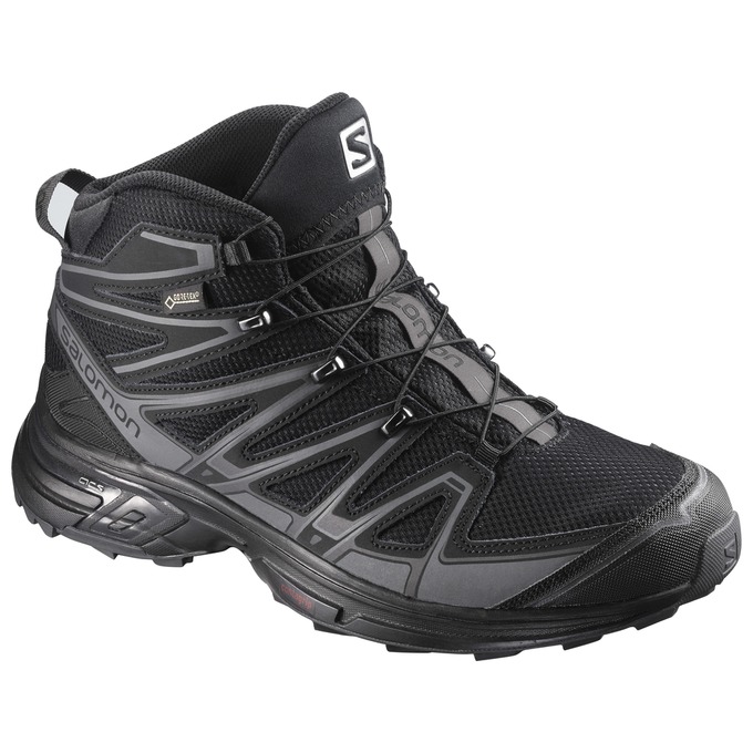 Salomon Singapore Mens Hiking Shoes - X-CHASE MID GTX® Black | 40135-OMTB